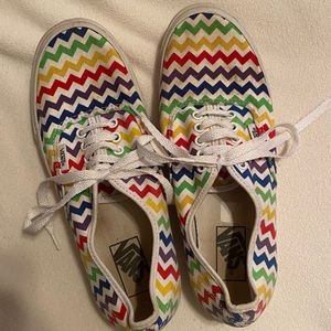 Rainbow chevron pattern Vans